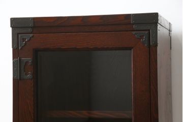 中古　美品　欅産業　仙台民芸箪笥(仙台箪笥)　和モダンな佇まいが魅力的なサイドキャビネット(飾り棚、収納棚、戸棚)(R-072791)