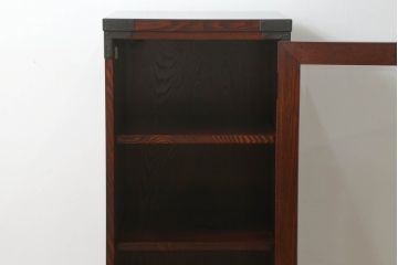中古　美品　欅産業　仙台民芸箪笥(仙台箪笥)　和モダンな佇まいが魅力的なサイドキャビネット(飾り棚、収納棚、戸棚)(R-072792)
