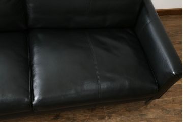 中古　美品　本革(レザー)　アイラーセン(eilersen)　ストリームラインソファ(STREAMLINE SOFA)　クールモダンなデザインがカッコいい2人掛けソファ(二人掛けソファ、2P、北欧)(R-072800)