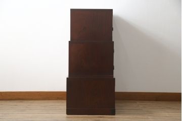 中古　美品　仙台民芸箪笥(仙台箪笥)　欅産業　KC-40R　拭き漆塗りが美しい三尺階段箪笥(和たんす、収納箪笥)(R-072808)