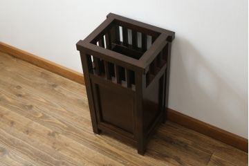 和製ビンテージ　松本民芸家具　直線的なデザインが端正な印象の傘立て(カサ立て、スタンド、ヴィンテージ)(R-072829)