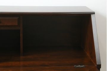 中古　美品!!　松本民芸家具　収納力たっぷり! シックな佇まいのライティングビューロー(簿記机、在宅ワーク、在宅用ワークデスク、チェスト)(R-072830)