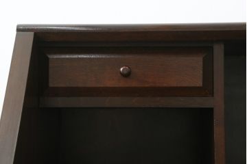 中古　美品!!　松本民芸家具　収納力たっぷり! シックな佇まいのライティングビューロー(簿記机、在宅ワーク、在宅用ワークデスク、チェスト)(R-072830)