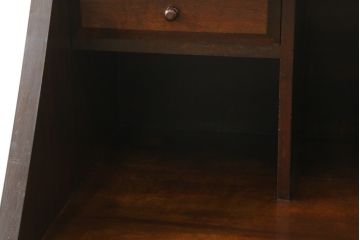 中古　美品!!　松本民芸家具　収納力たっぷり! シックな佇まいのライティングビューロー(簿記机、在宅ワーク、在宅用ワークデスク、チェスト)(R-072830)