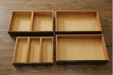 中古　美品!!　松本民芸家具　収納力たっぷり! シックな佇まいのライティングビューロー(簿記机、在宅ワーク、在宅用ワークデスク、チェスト)(R-072830)