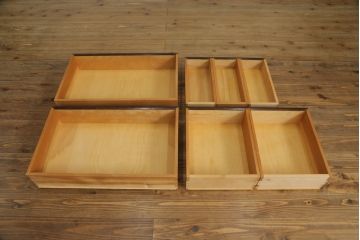 中古　美品!!　松本民芸家具　収納力たっぷり! シックな佇まいのライティングビューロー(簿記机、在宅ワーク、在宅用ワークデスク、チェスト)(R-072830)