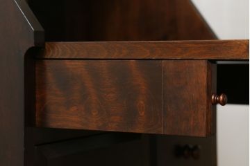 中古　美品!!　松本民芸家具　収納力たっぷり! シックな佇まいのライティングビューロー(簿記机、在宅ワーク、在宅用ワークデスク、チェスト)(R-072830)