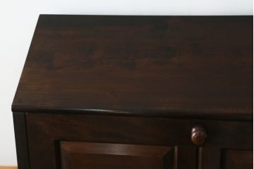 中古　美品!!　松本民芸家具　収納力たっぷり! シックな佇まいのライティングビューロー(簿記机、在宅ワーク、在宅用ワークデスク、チェスト)(R-072830)