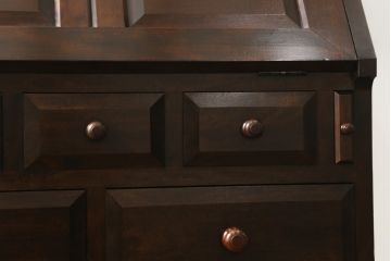 中古　美品!!　松本民芸家具　収納力たっぷり! シックな佇まいのライティングビューロー(簿記机、在宅ワーク、在宅用ワークデスク、チェスト)(R-072830)