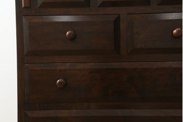 中古　美品!!　松本民芸家具　収納力たっぷり! シックな佇まいのライティングビューロー(簿記机、在宅ワーク、在宅用ワークデスク、チェスト)(R-072830)