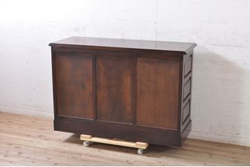 中古　超美品!!　松本民芸家具　ダイヤカットの扉が魅力的なサイドボード(収納棚、戸棚、引き出し、サイドキャビネット)(R-072832)