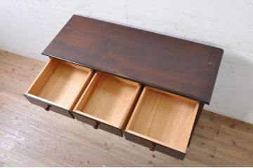 中古　超美品!!　松本民芸家具　ダイヤカットの扉が魅力的なサイドボード(収納棚、戸棚、引き出し、サイドキャビネット)(R-072832)