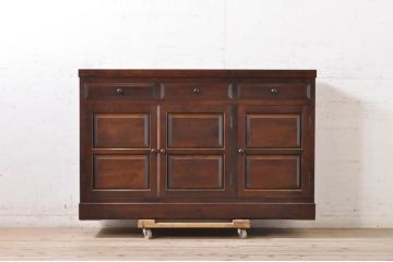 中古　超美品!!　松本民芸家具　落ち着いた色合いが魅力のサイドボード(戸棚、収納棚、サイドキャビネット)(R-072833)
