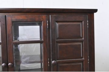 中古　松本民芸家具　両面使いできる優れもの!!クラシカルなデザインがお洒落なカウンターテーブル(収納棚、戸棚、食器棚、サイドボード、サイドキャビネット)(R-072836)