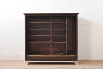 中古　美品　松本民芸家具　落ち着いた佇まいが魅力的なC型下駄箱(収納棚、戸棚、キャビネット)(定価約30万円)(R-072837)