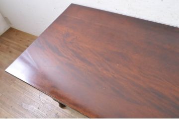 和製ビンテージ　特注品　松本民芸家具　塗り直しあり　天板水目桜　脚ナラ材　クラシカルな雰囲気漂う木目が魅力的なダイニングテーブル(作業台、6人掛け、6P、4人掛け、4P、食卓)(R-072843)