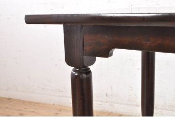和製ビンテージ　特注品　松本民芸家具　塗り直しあり　天板水目桜　脚ナラ材　クラシカルな雰囲気漂う木目が魅力的なダイニングテーブル(作業台、6人掛け、6P、4人掛け、4P、食卓)(R-072843)
