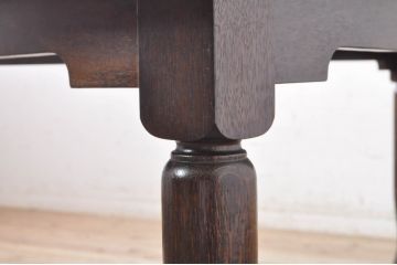 和製ビンテージ　特注品　松本民芸家具　塗り直しあり　天板水目桜　脚ナラ材　落ち着いた色味とクラシカルな雰囲気が魅力のダイニングテーブル(作業台、6人掛け、6P、4人掛け、4P、食卓)(R-072844)