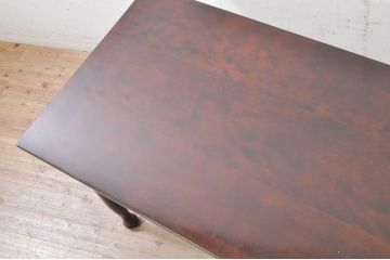 和製ビンテージ　特注品　松本民芸家具　塗り直しあり　天板水目桜　脚ナラ材　落ち着いた色味とクラシカルな雰囲気が魅力のダイニングテーブル(作業台、6人掛け、6P、4人掛け、4P、食卓)(R-072846)