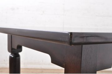 和製ビンテージ　特注品　松本民芸家具　塗り直しあり　天板水目桜　脚ナラ材　落ち着いた色味とクラシカルな雰囲気が魅力のダイニングテーブル(作業台、6人掛け、6P、4人掛け、4P、食卓)(R-072846)