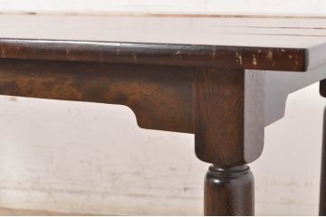 和製ビンテージ　特注品　松本民芸家具　塗り直しあり　天板水目桜　脚ナラ材　クラシカルなお部屋におすすめなダイニングテーブル(作業台、6人掛け、6P、4人掛け、4P、食卓)(R-072848)