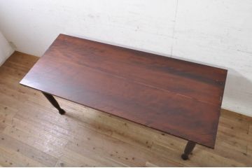 和製ビンテージ　特注品　松本民芸家具　塗り直しあり　天板水目桜　脚ナラ材　クラシカルなお部屋におすすめなダイニングテーブル(作業台、6人掛け、6P、4人掛け、4P、食卓)(R-072849)