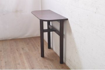 和製ビンテージ　希少デザイン　松本民芸家具　3本脚デザインがユニークなサイドテーブル(コンソールテーブル、デスク、ヴィンテージ)(R-072870)