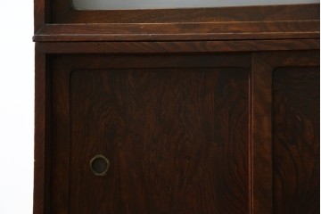 和製アンティーク　前面欅(ケヤキ)材　素朴な佇まいに懐かしさを感じる二段重ね茶箪笥　(R-072886)