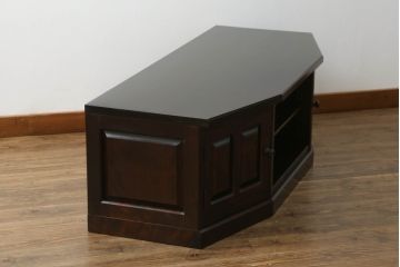 中古　北海道民芸家具　落ち着いた色味で和モダンスタイルにぴったりなテレビボード(テレビ台、ローボード、リビングボード、収納棚、戸棚)(R-072887)