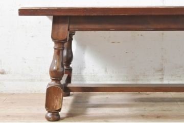 中古　松本民芸家具　和洋折衷の空間と相性の良いC型センターテーブル(ローテーブル、リビングテーブル)(定価約22万円)(R-072893)