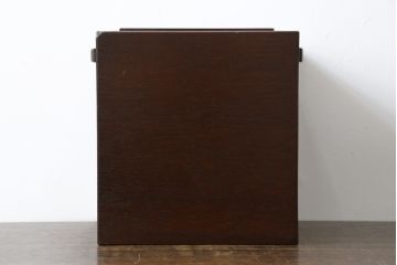 和製アンティーク　シンプルなデザインで取り入れやすい古い花梨(カリン)材のゴミ箱(ごみ箱、くず入れ、収納ボックス)(R-072895)