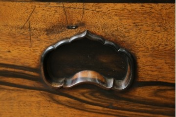 和製アンティーク　黒柿材の独特な杢目が魅力的な長火鉢　(R-072896)