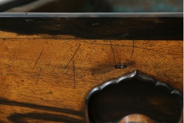 和製アンティーク　黒柿材の独特な杢目が魅力的な長火鉢　(R-072896)