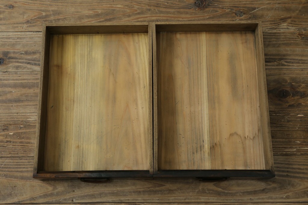 和製アンティーク　黒柿材の独特な杢目が魅力的な長火鉢　(R-072896)