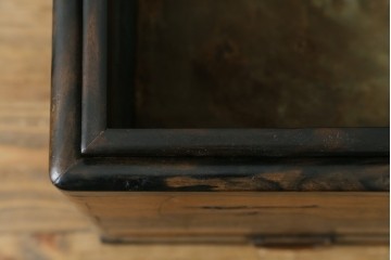 和製アンティーク　黒柿材の独特な杢目が魅力的な長火鉢　(R-072896)