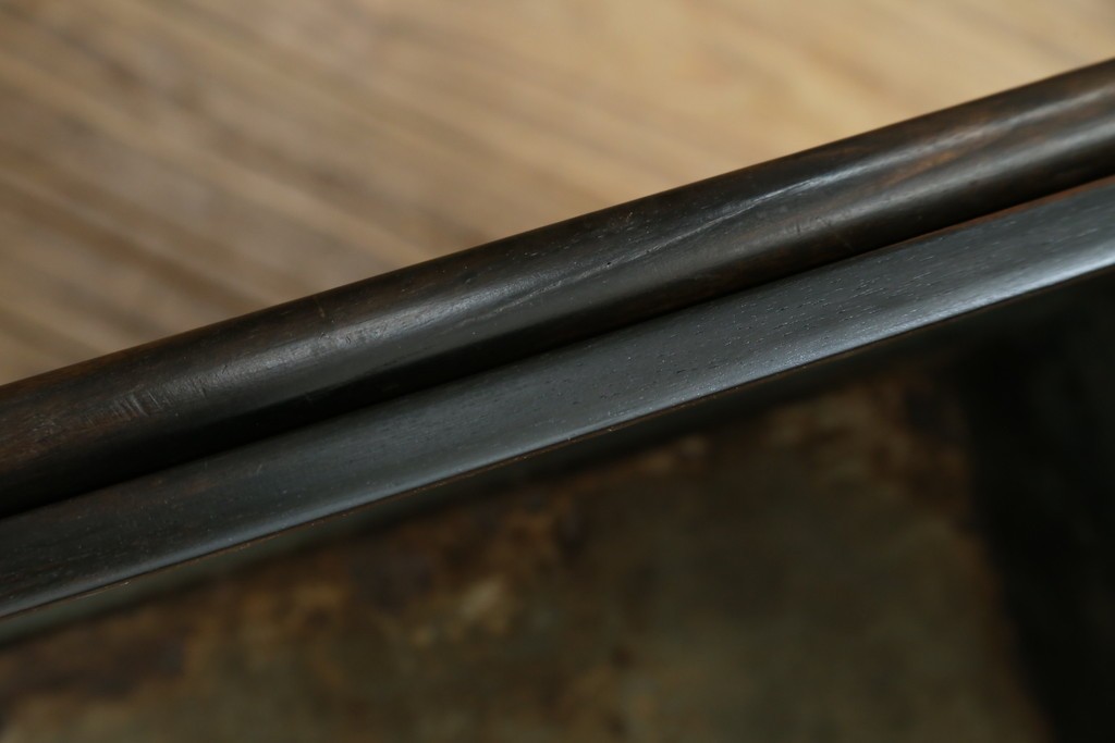 和製アンティーク　黒柿材の独特な杢目が魅力的な長火鉢　(R-072896)