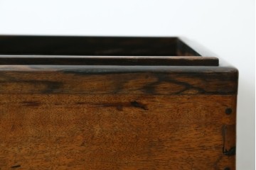 和製アンティーク　黒柿材の独特な杢目が魅力的な長火鉢　(R-072896)