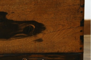 和製アンティーク　黒柿材の独特な杢目が魅力的な長火鉢　(R-072896)