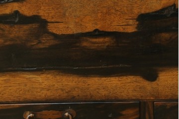 和製アンティーク　黒柿材の独特な杢目が魅力的な長火鉢　(R-072896)