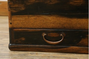 和製アンティーク　黒柿材の独特な杢目が魅力的な長火鉢　(R-072896)