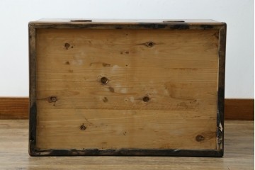 和製アンティーク　黒柿材の独特な杢目が魅力的な長火鉢　(R-072896)