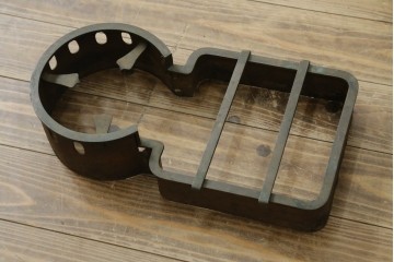 和製アンティーク　黒柿材の独特な杢目が魅力的な長火鉢　(R-072896)