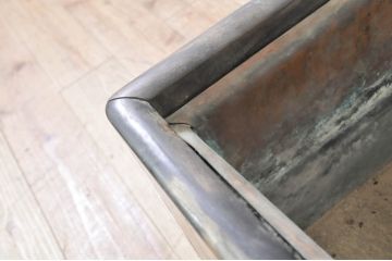 和製アンティーク　黒柿材の独特な杢目が魅力的な長火鉢(囲炉裏、木製火鉢)(R-072896)