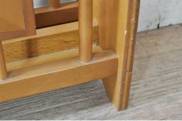 和製ビンテージ　凝ったデザインが珍しいマガジンラック(本立て、収納、ヴィンテージ)(R-072902)
