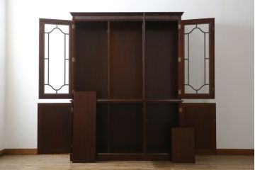 中古　美品!!　IDC大塚家具　「グレース」シリーズ　マホガニー材　シックな佇まいが魅力的なダイニングボード(キャビネット、食器棚、収納棚、戸棚)(定価約50万円)(R-072905)