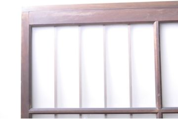 アンティーク建具　風情のある佇まいが魅力的な格子入りガラス戸4枚セット(引き戸、格子戸、ガラス帯戸)(R-072906)