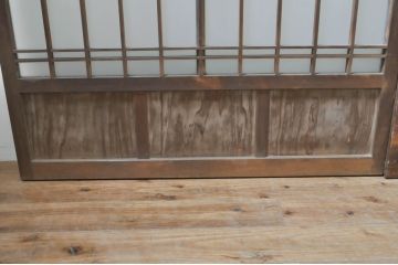 アンティーク建具　風情のある佇まいが魅力的な格子入りガラス戸4枚セット(引き戸、格子戸、ガラス帯戸)(R-072906)