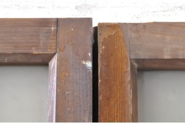 ビンテージ建具　風情のある佇まいが魅力的な格子入りガラス戸4枚セット(引き戸、格子戸、ガラス帯戸、ヴィンテージ)(R-072907)