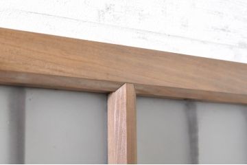 ビンテージ建具　風情のある佇まいが魅力的な格子入りガラス戸4枚セット(引き戸、格子戸、ガラス帯戸、ヴィンテージ)(R-072907)