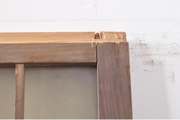 ビンテージ建具　風情のある佇まいが魅力的な格子入りガラス戸4枚セット(引き戸、格子戸、ガラス帯戸、ヴィンテージ)(R-072907)